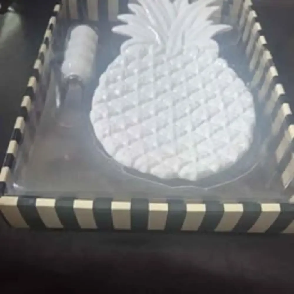 MSC White Pineapple Platter With Spreader Ceramic - New